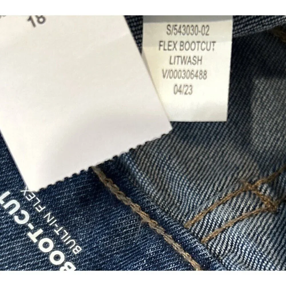 Old Navy Jeans Boys 18 Boot Cut Built in Flex Blue Denim NEW Adjustable Waist